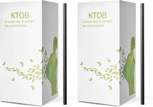 Vista 8 de KTOB 200 pajitas de ácido poliláctico 100% compostables a base de plantas Colores Variados