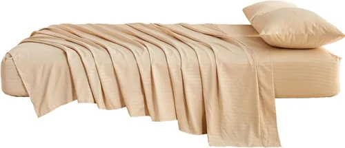 Vista 5 de Kingnex Sábanas a rayas para sofá cama de 36 x 72 pulgadas, tamaño individual para sofá cama, microfibra suave de doble cepillado 1800, 3 piezas