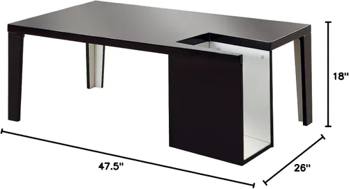 Vista 3 de Furniture of America Leblanc - Mesa de centro, color negro y blanco