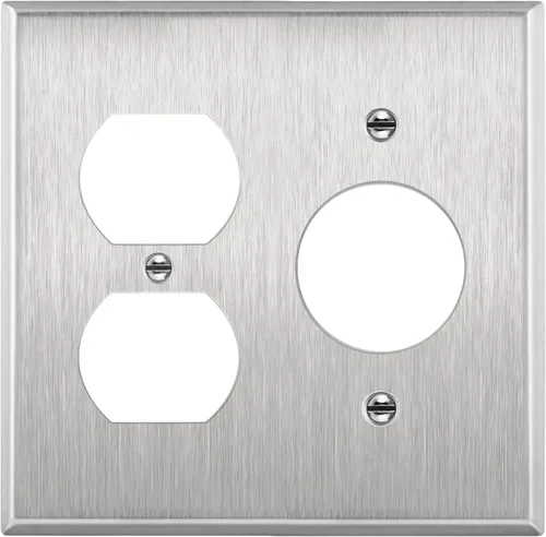 Vista 10 de ENERLITES Combinación de salida dúplex / receptáculo individual de 1.406 pulgadas, cubierta de placa de pared con orificio, tamaño estándar de 2