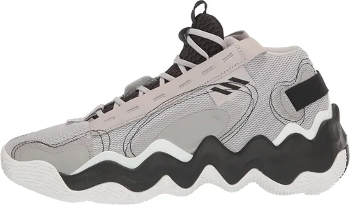 Vista 8 de adidas Exhibit B Mid Tenis de baloncesto para mujer, Core WhiteGold MetallicCloud White