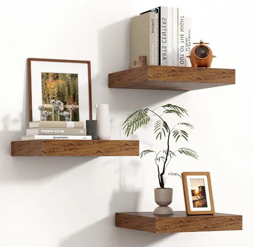 Vista 28 de Estantes flotantes cuadrados para pared de 8 pulgadas de ancho x 8 pulgadas de profundidad x 1.2 pulgadas de alto, pequeños estantes de pared