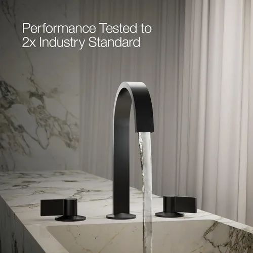 Vista 12 de Kohler 77968-BL Components - Caño para grifo de lavabo con diseño de cinta, 1.2 gpm, color negro mate