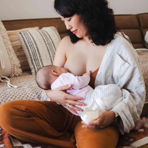 Vista 8 de Minbie Biberón para lactancia materna de 3 meses, kit sin BPA