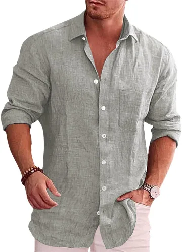 Vista 13 de domirica Camisa de manga larga con botones para hombre, étnica 2025, para verano, hawaiana, playa, casual, vintage, novedosa, ligera
