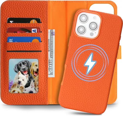 Vista 27 de Funda desmontable de cuero genuino para iPhone SE 2020/SE 2022/7/8, funda magnética 2 en 1 extraíble, soporte de carga Magsafe, funda protectora