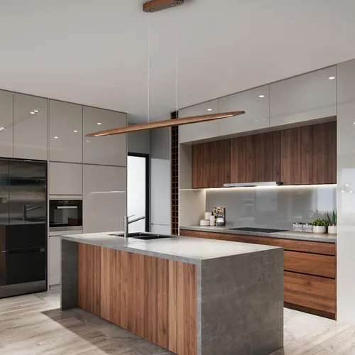 Vista 7 de YISDESIGN Lámpara colgante lineal de madera de 51 pulgadas, lámpara moderna para mesa de billar, luces de isla de cocina para comedor, bar, isla