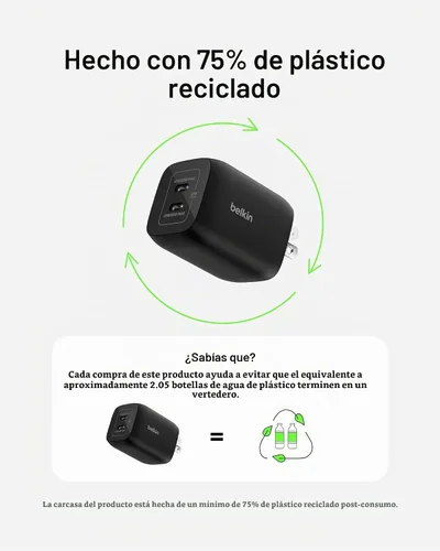 Vista 8 de Belkin Bloque de cargador USB C dual para juegos para Nintendo Switch 2 y Pro con carga rápida GaN de 65 W - Apple iPhone 17, iPad, MacBook