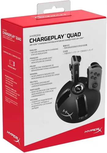 Vista 8 de HyperX Chargeplay Quad - Estación de carga Joy-Con 4 en 1 para Nintendo Switch con indicadores LED, conexión USB