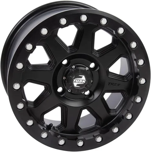 Vista 4 de Paquete de 4 ruedas Tusk Uinta Beadlock 4/156 14x7 5.0 + 2.0 negro mate para KAWASAKI MULE Pro-DXT Diesel 2016-2022