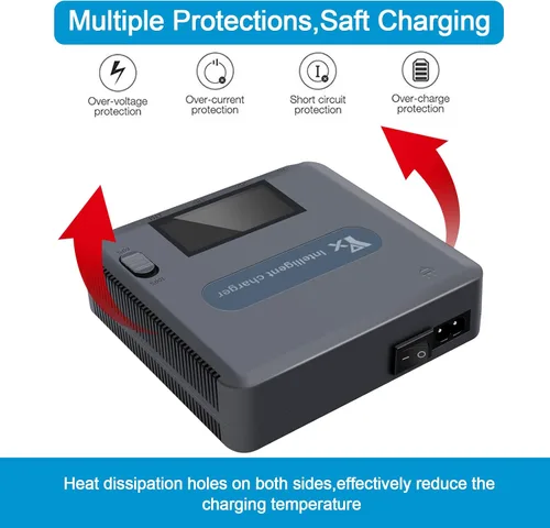 Vista 6 de Hanatora Cargador paralelo LCD con carga de almacenamiento para DJI Mavic 3/Cine/Classic/Pro/Enterprise Batería, Display Rapid Multi Charging Hub