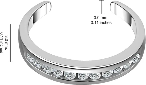 Vista 6 de Hoops & Loops Anillo de plata de ley 925 con circonita cúbica, ajustable, resistente al deslustre, hipoalergénico, con punta abierta, para mujeres