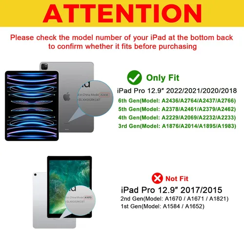 Vista 2 de ProCase Funda inteligente para iPad Pro de 12.9 2022/2021/2020/2018, carcasa rígida con soporte delgado para iPad Pro de 12.9 pulgadas, 6ª Celeste