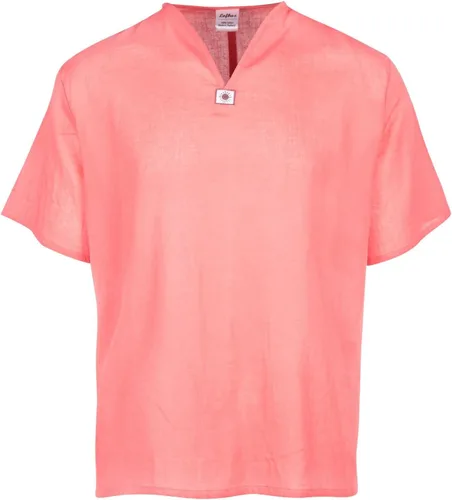 Vista 12 de Lofbaz - Camisa para hombre, 100 % algodón, cuello en V, camisa playera o estilo yoga Manga larga negro