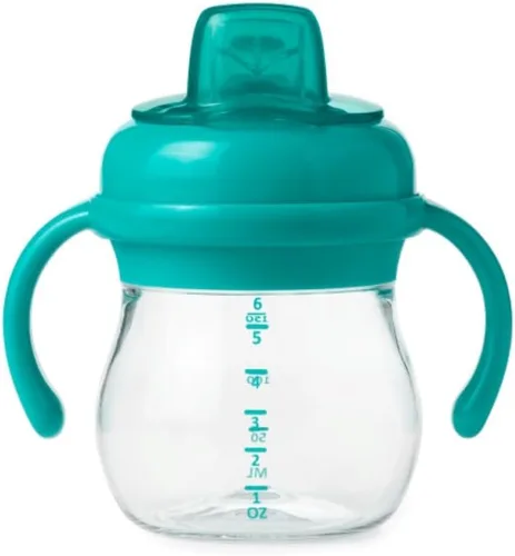 Vista 12 de OXO Tot Transitions - Vaso para sorber de boquilla suave con asas extraíbles, 6 onzas, flor Blossom