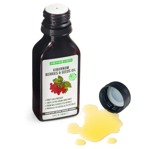 Vista 3 de Siberian Viburnum Kalyna - Aceite de semillas y bayas 100% natural extra virgen prensado en frío, 3.4 fl oz / 3.4 fl oz