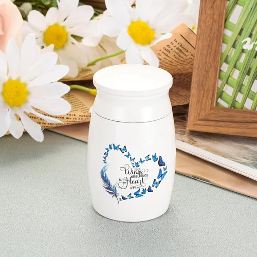Vista 6 de Urna de aluminio para cenizas de mariposa, urna conmemorativa para cenizas humanas