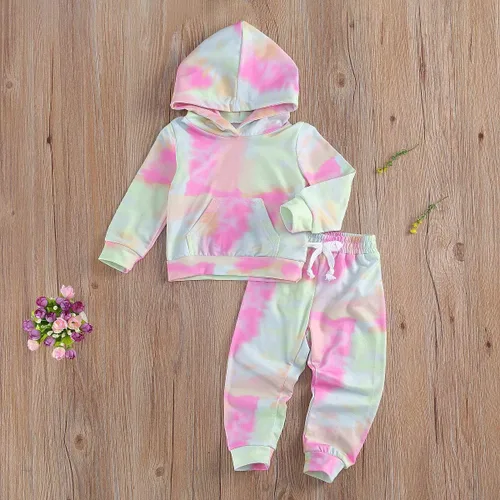 Vista 3 de Covvoliy Ropa de otoño e invierno para bebé niña, sudadera con capucha y pantalones con estampado de leopardo, 2 piezas