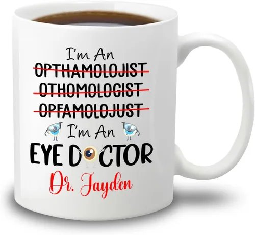 Vista 14 de Taza de café personalizada para oftalmólogo con texto en inglés "Thank You For Being An Awesome Oftalmologist", taza de café personalizada