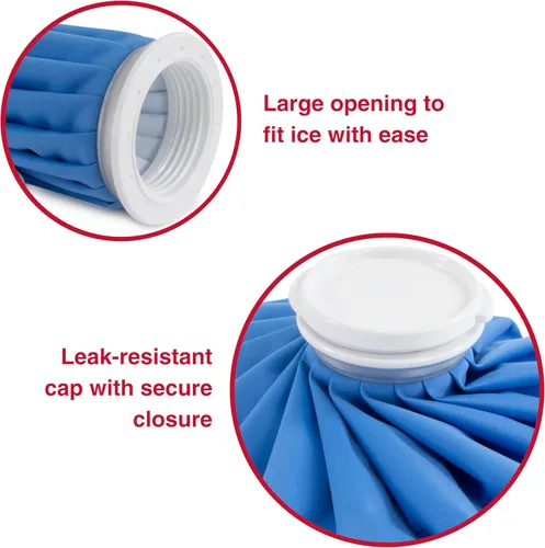 Vista 4 de MUELLER Bolsa de hielo reutilizable para medicina deportiva, bolsa de 9 pulgadas, bolsa fría para lesiones y alivio del dolor, terapia de frío, azul