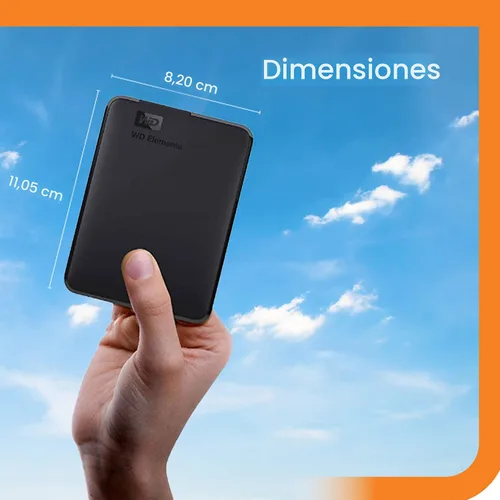 Vista 3 de Western Digital WD - Disco duro externo portátil de 1 TB Elements para Windows, USB 3.2 Gen 1/USB 3.0 para PC y Mac, listo para conectar y usar