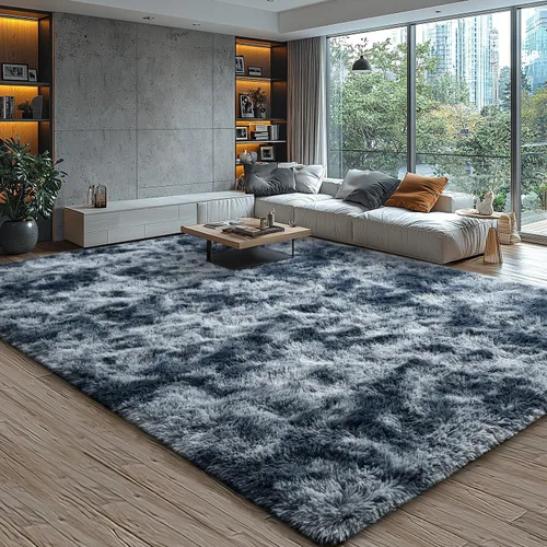 Vista 127 de EVOIONOS Alfombra Redonda Negra para Dormitorio, 4x4 Pies Alfombra de Área Circular Suave y Esponjosa para Sala de Estar, Alfombra Circular de Felpa