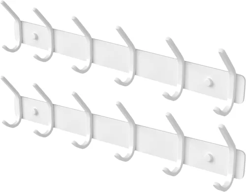 Vista 8 de GWAAZXGZ Perchero para colgar en la pared, 15 pulgadas, de metal negro mate, organizador de 6 ganchos para montar en la pared, moderno
