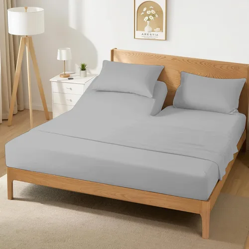Vista 8 de OnlineBestDeal's Top Split - Juego de sábanas tamaño Queen para camas ajustables, media sábana de 18 pulgadas de profundidad, 28 pulgadas, 800 Negro