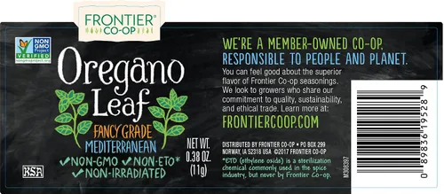 Vista 3 de Frontier Co-op Hoja de orégano, tarro de 0.38 onzas, ideal para pizza, comida italiana y mexicana, Kosher