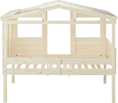 Vista 4 de Cama Twin tipo loft con forma de casa del árbol, arena rústica