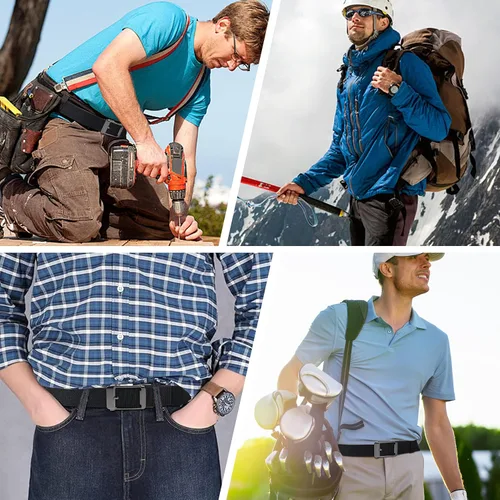Vista 7 de Cinturón estilo trinquete para hombre, cinturón tejido de nailon