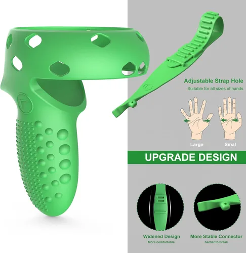 Vista 4 de HUIUKE Touch Controller Grip Cover for Quest 2 with Silicone VR Face Cover Pad and Lens Cover, 3 in 1 Silicone Cover Set for Quest 2, Quest 2