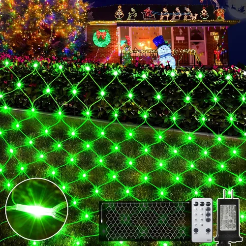 Vista 18 de KNONEW Paquete de 2 Luces de Red de Navidad de 420 LEDs de 13 pies x 6.6 pies, Luz de Malla para Exteriores Conectable Impermeable con 8 Modos