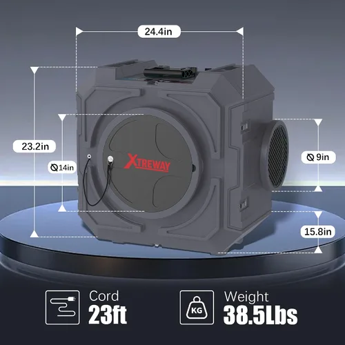 Vista 6 de Purificador de aire comercial purificador de aire con filtración de 3 etapas Hepa Máquina de aire negativo Purificador de aire industrial