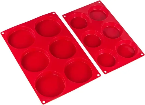 Vista 2 de Webake Moldes de silicona para bandeja redonda de disco de 3 y 4 pulgadas para pasteles, parte superior de muffins, bollo, natillas, tarta