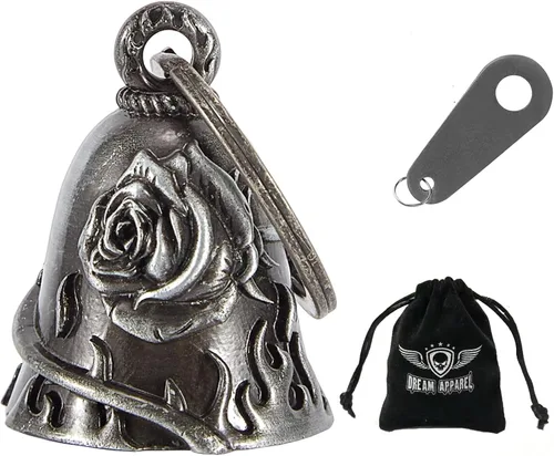 Vista 44 de Dream Apparel Campanas de motocicleta para motociclistas, accesorios de campanas pesadas y llavero para la suerte
