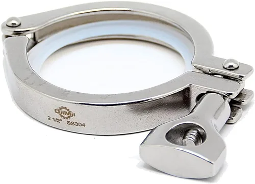 Vista 7 de Tri Clamp 0.5-0.75" Acero inoxidable 304 Heavy Duty Sanitaria Abrazadera Solo Pin con Junta de Silicona