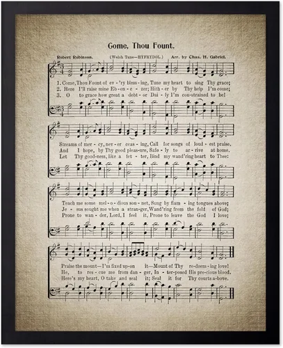 Vista 44 de Poster Master Póster de partitura de música vintage, impresión de himno retro, regalo para músico, amigo, "How Great Thou Art, himno, verso