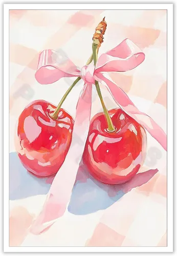 Vista 25 de Póster de lienzo de cocina azul funky para decoración de pared, pintura de acuarela pastel danés, coqueta, decoración de habitación, estética, 12 x