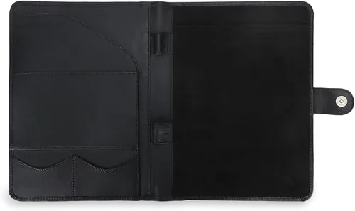 Vista 2 de Organizador de Portafolio de Bloc Legal de Cuero Carpeta de Cuaderno Ejecutivo Hecha a Mano Folio de Entrevista de Currículum de Cuero de Vaca