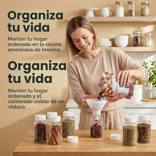 Vista 5 de 12 botellas transparentes de plástico de 3.3 onzas líquidas, contenedor vacío con tapa de rosca blanca, estuche de polvo sólido, soporte