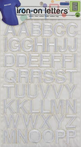Vista 2 de Dritz Letras termoadhesivas de 1 pulgada, estilo de bloque bordado, 1 hoja, color negro