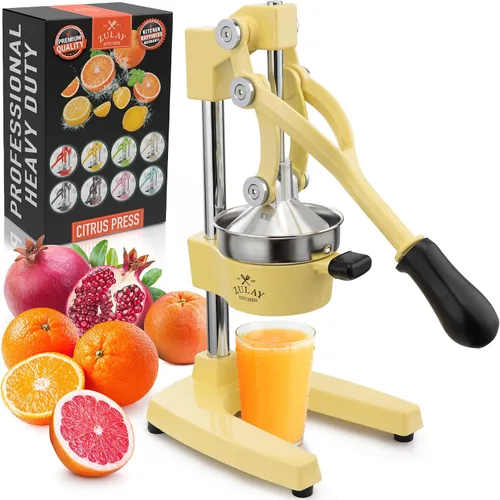 Vista 34 de Zulay Kitchen Exprimidor de hierro fundido, exprimidor de naranja resistente con coladores desmontables para una fácil limpieza, prensa de cítricos