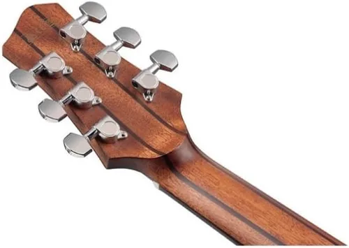 Vista 6 de Ibanez Jon Gomm Signature JGM5 - Guitarra acústica eléctrica, parte superior de satén negro, parte trasera y laterales naturales de alto brillo