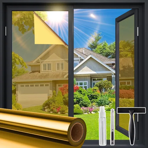 Vista 14 de Coavas Película de Privacidad Unidireccional para Ventanas con Herramientas, Película Adhesiva con Tinte para Ventanas Antirrotura para el Hogar