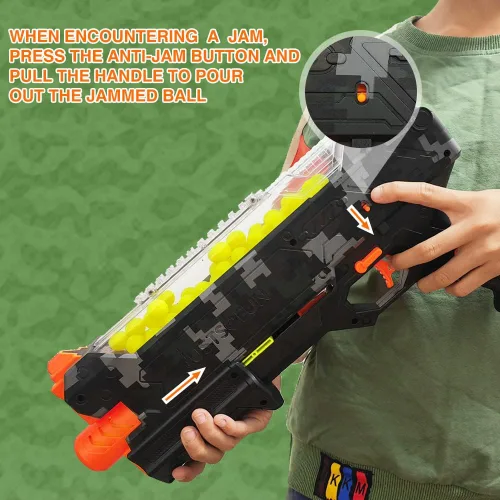 Vista 4 de YTSWELE Pistola Blaster con gafas protectoras con pistón de resorte y 100 rondas para hasta 110 FPS compatible con dardos Nerf Hyper Rounds, fácil