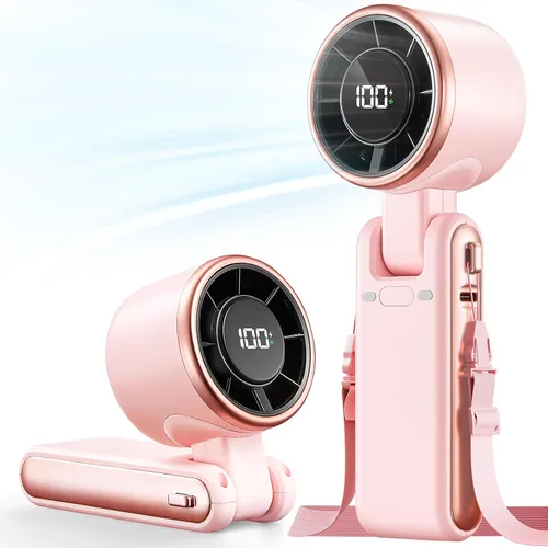 Vista 13 de Ventilador Portátil de Mano Turbo - 5 Velocidades Alta Velocidad 4000mAh Mini Ventilador de Mano Personal Recargable Sopla Aire Frío, Operado por