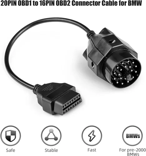 Vista 4 de Cable adaptador de conector OBD1 a 16PIN OBD2 para BMW E31 E32 E34 E36