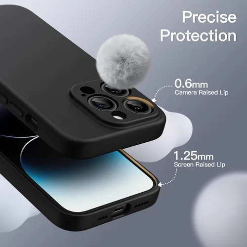 Vista 6 de JETech Funda magnética de silicona para iPhone 14 Pro de 6.1 pulgadas, compatible con MagSafe, funda para teléfono con lente de cámara de protección