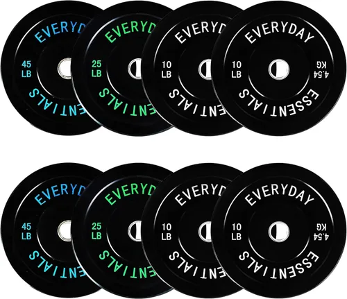 Vista 12 de Fitvids Placas de Tope Olímpicas de 2 Pulgadas, Placas de Peso Perfectas para Levantamiento de Pesas y Entrenamiento de Fuerza, Múltiples Pesos